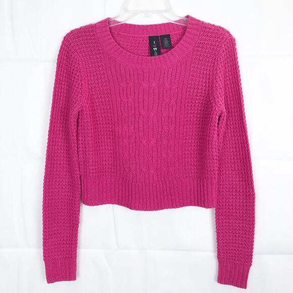 Boy Meets Girl Y2K Barbiecore Chic Metallic Coquette Crop Sweater Juniors Medium - Picture 1 of 12